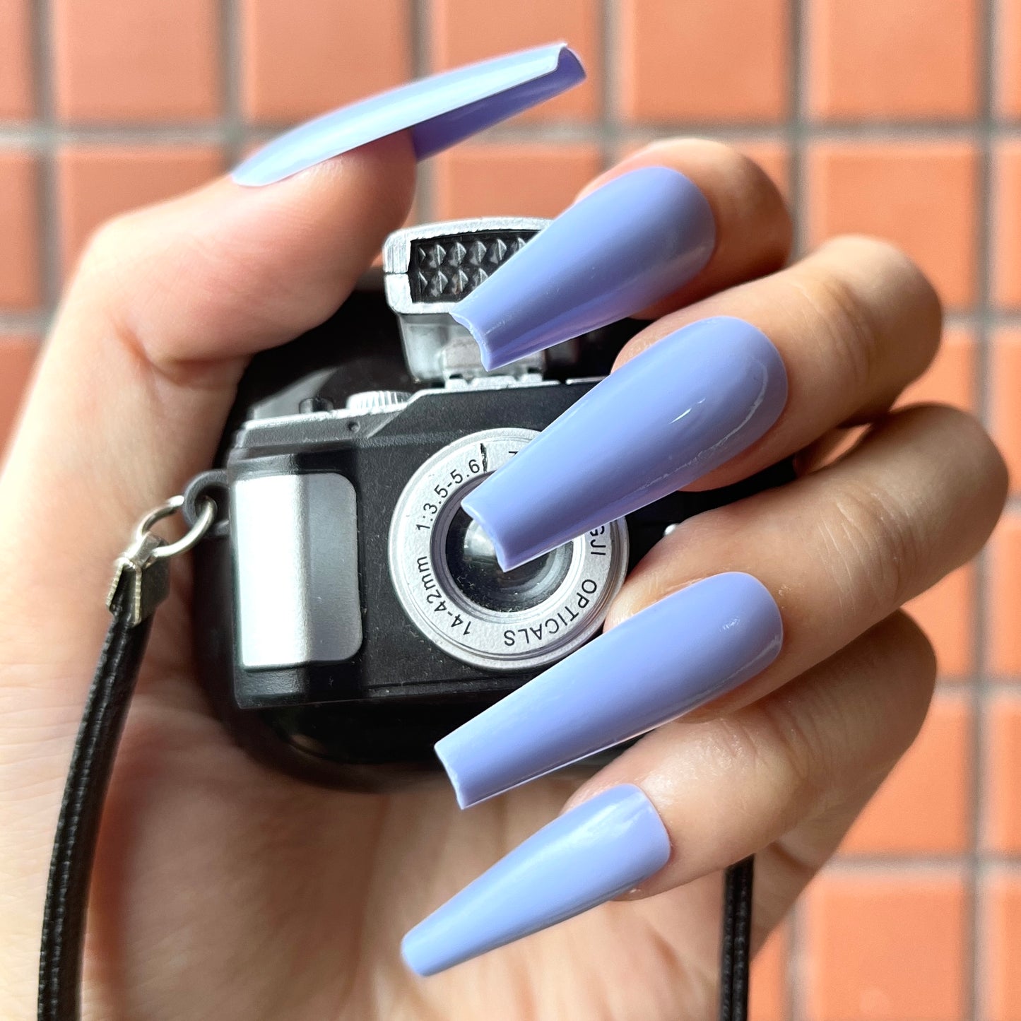 Pastel Color/ Solid Color Coffin Long Fake Nails Matte Blue S467 Press ons Flase Nails Press On Nails Tips Salon